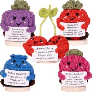 🐰 Crochet Fruit Figurines Set Flirty Berries Cute Desk Decor